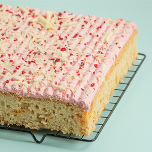 White Choc Raspberry Slab Cake