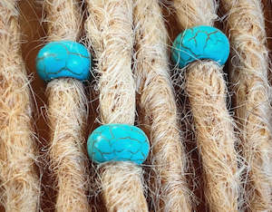 Set of 3 Turquoise Dread Beads