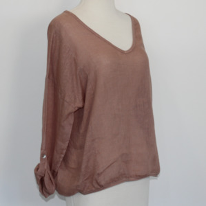 Linen Long Sleeve Tee - The Dressing Room NZ