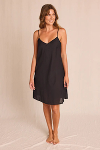 Adrift Cotton Slip in Black - The Dressing Room NZ