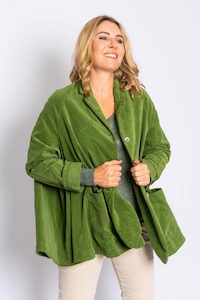 Women's Natural Cotton Velour Swing Jacket - The Dressing Room NZ