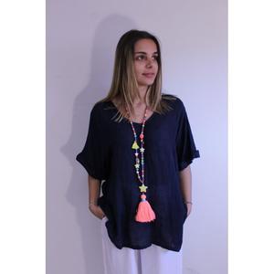 Natural Linen T Shirt Plus Size- The Dressing Room NZ