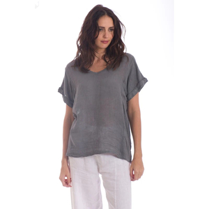 Products: Women's Natural Linen T Shirt- The Dressing Room NZ