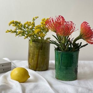 Moroccan Accessories: Tamegroute Vase - straight sided  - 2 colours, 2 sizes