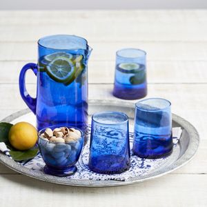 Moroccan Accessories: Wine / Water Tumblers - Cobalt Blue