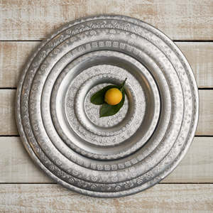Moroccan Etched Metal Tray - 8 Sizes