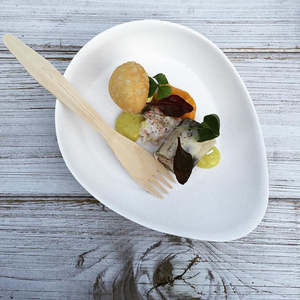 Waxed Wooden Cutlery Natural Tableware - 100 Per Pack