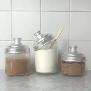 All: Ottinetti Italian Storage Jars - 3 Sizes - Matt Aluminium Lid