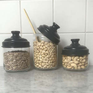 Ottinetti Italian Storage Jars - 3 Sizes - Charcoal Grey Lid