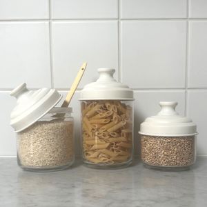 Ottinetti Italian Storage Jars - 3 Sizes - Off-White Lid