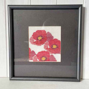 Completed Stitchwork Samples: Red Poppies
