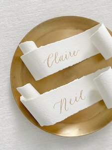 Calligraphy place cards Calligraphy scrolls - The Ess Letter