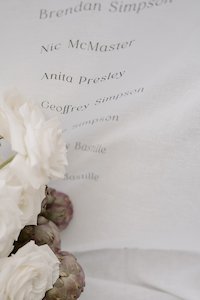 Products: Linen wedding sign - The Ess Letter