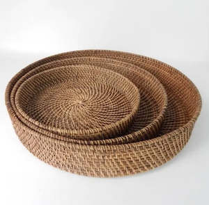 Decor: Lombok Round Tray Antik Brown SML