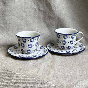 Boleslawiec Pottery: Cup & Saucer