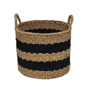 Baskets: Striped Jute Basket ROUND