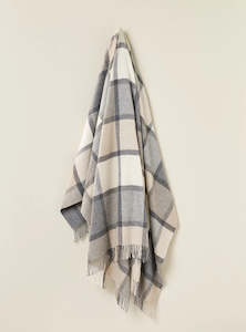 Windowpane Grey & White Throw