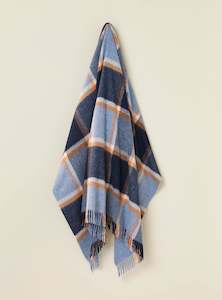 Throws Blankets: Windowpane Blue & Orange Throw