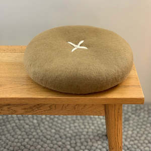 Cushions Throws: Button Cushion Olive