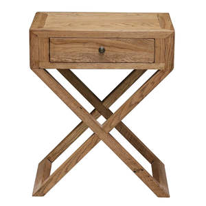 Italia Riviera Bedside Table - Oak