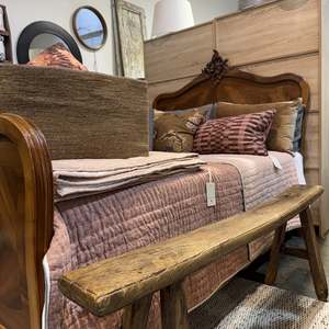 Printed Velvets: Antique Wooden Bench