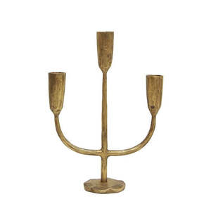 Homewares: Dax 3 Light Gold Candlestand