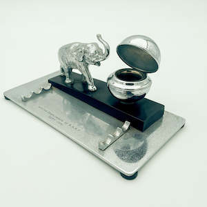 Collect Military Trench Art: Rare 1941 Silver Elephant Inkwell