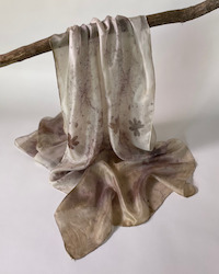 Lifestyle: Silk Scarf Medium - Botanical Print Rose & Geranium Leaves