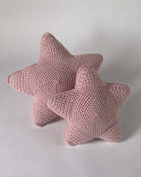 Children Babies: Knitted Star Cushions - Dusky Pink