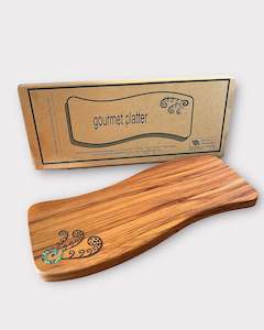 Kitchen & Dining: Rimu Gourmet Platter with Paua Inlay - Medium