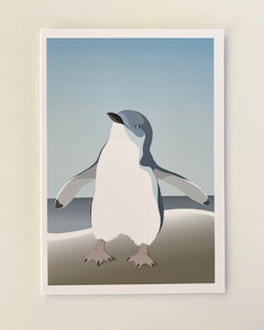 Little Blue Penguin Greeting Card - By Artist Cathy Hansby