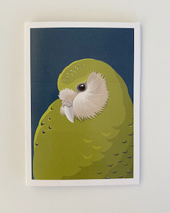 Gift Wrapping Services: Kakapo Greeting Card - By Artist Cathy Hansby