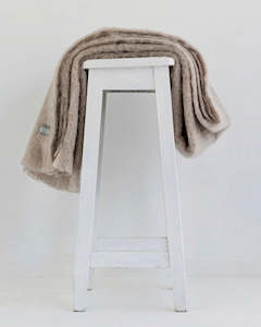 Windermere Mohair Throw - Paper