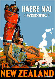 Nz Retro Prints: Vintage NZ Tourism Prints - Haere Mai