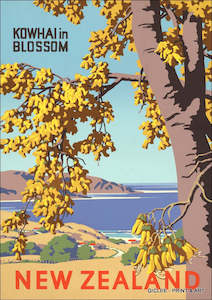 Vintage NZ Tourism Prints - Kowhai In Blossom