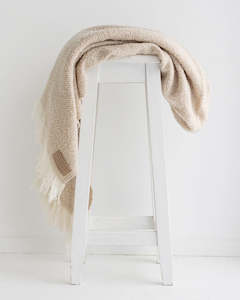 Wool Twill Throw: Wool Twill Throw - Driftwood