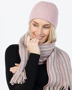 Knitwear Possum Merino: Multi Striped Scarf
