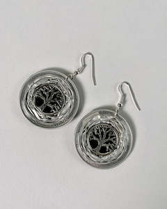Upcycled Coffee Pod Jewellery - Tree of Life - Earrings Purple