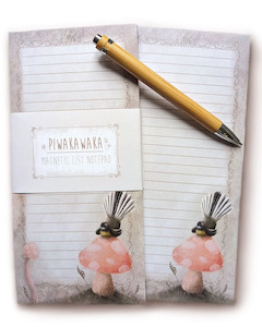 Piwakawaka Magnetic List Notepad - By Artist Emily Walker
