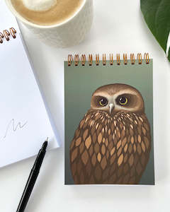 Morepork - Ruru Note Book - By Artist Cathy Hansby