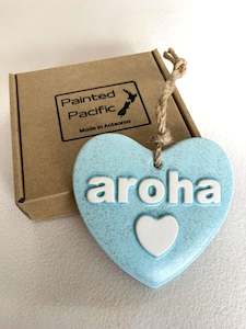 Ceramic Heart Aroha - Sand Blue - Medium