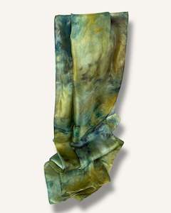 Accessories: Silk Scarf Medium- Ice Dye - Green
