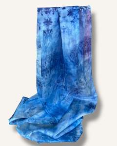 Accessories: Silk Scarf Small- Ice Dye- Sky Blue