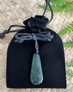 New Zealand Made: Greenstone - Pounamu - Kuru Drop Pendant