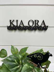 Homeware: Wall Sign Kia ora - Black