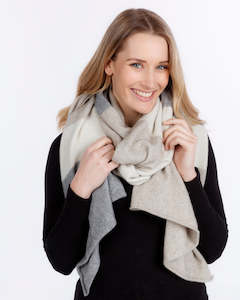 Shawl - Travel Wrap - Natural Stripe