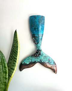 Copper Whale Tail Sculpture - 1