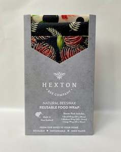 Homeware: Beeswax Food Wraps - 3 Pack - Pohutukawa & Ferns