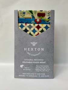 Beeswax Food Wraps - 3 Pack - Blue Flora & Fauna