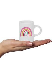 Kids Fluffy Mug - Pink Rainbow
